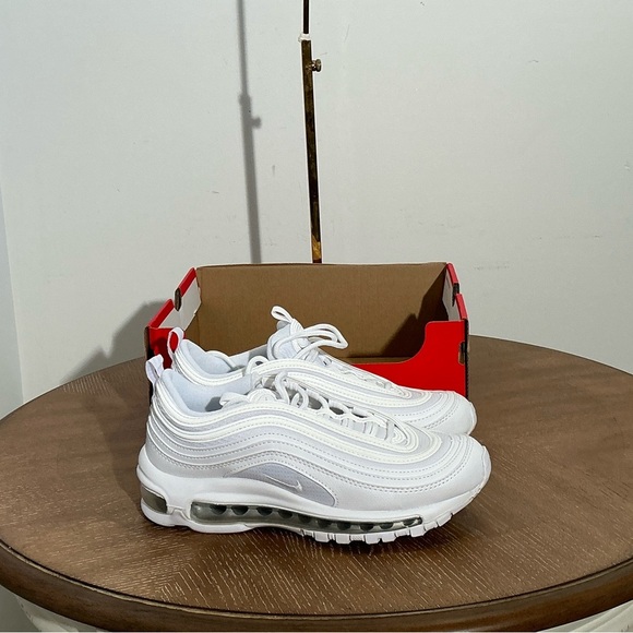 Size 4,5 GS) - Nike Air Max 97 Low White Metallic Silver - Picture 10 of 11